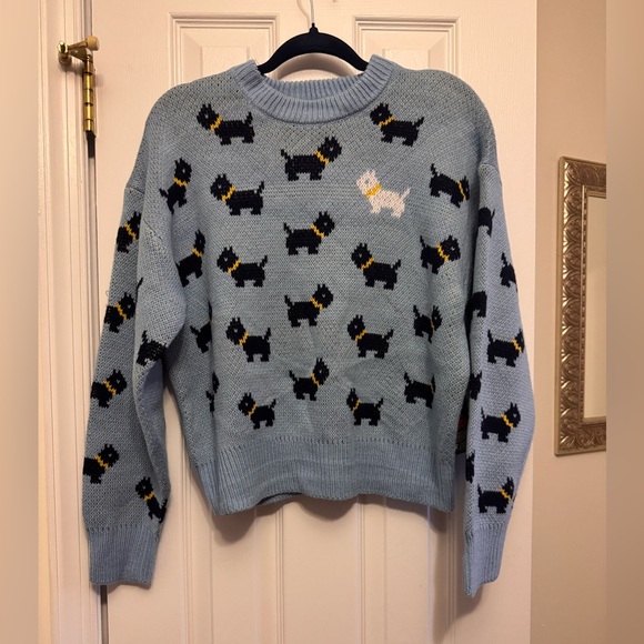 No Boundaries Sweaters - NWT Stranger Things Season 5 Erica Scottie Dog Sweater M Blue No Boundaries